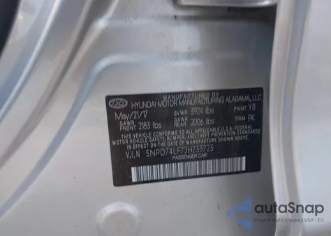 2018 Hyundai Elantra Se from USA, damaged, VIN 5NPD74LF7JH233723